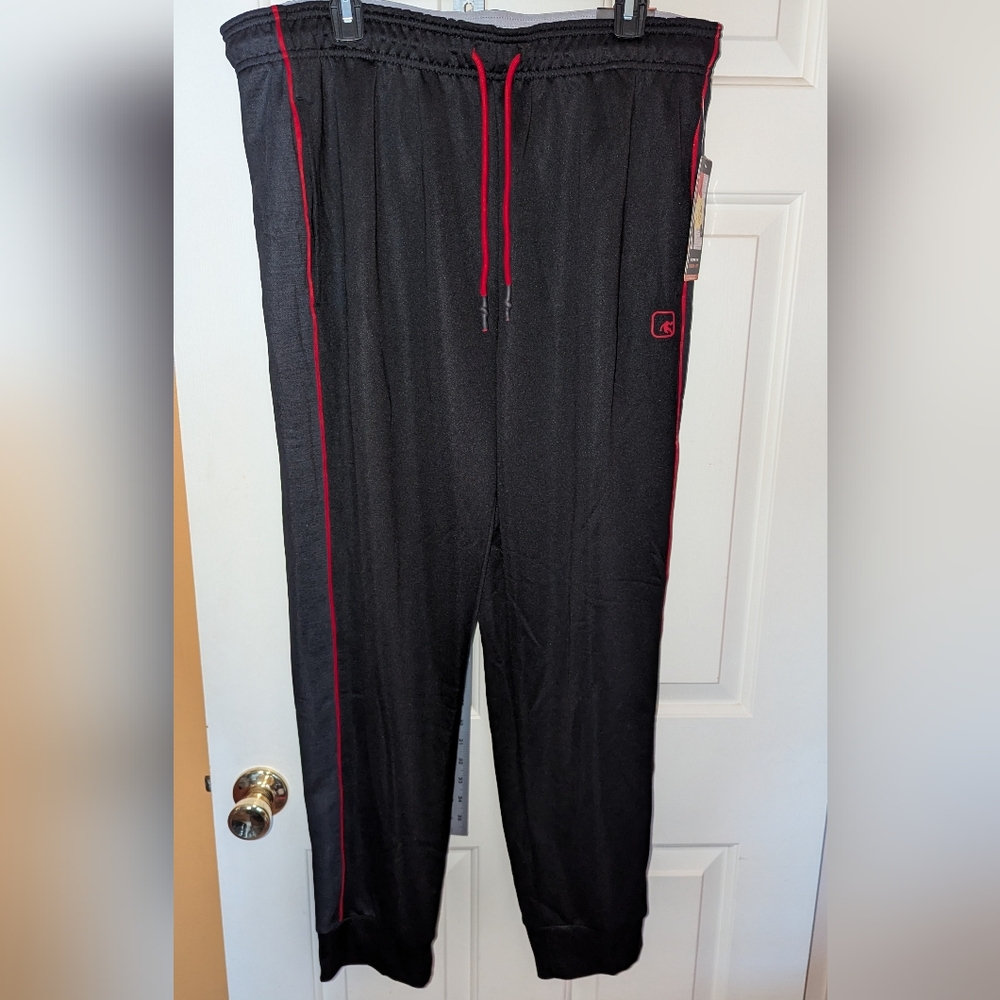 And1 Double Team Black Basketball Jogger Pants with Red Piping